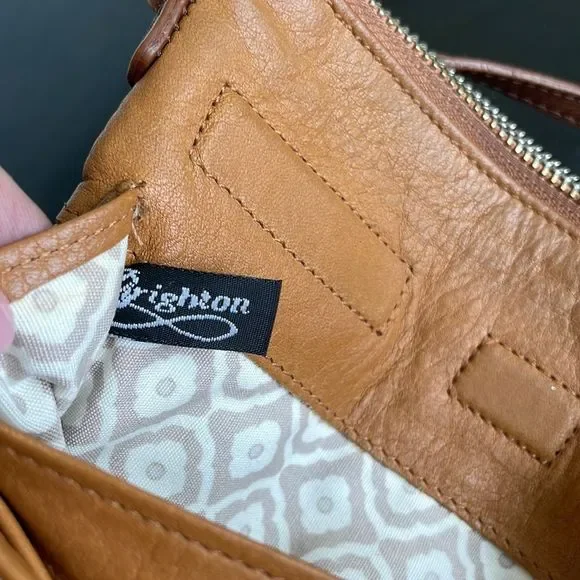 Brighton Caramel Leather Crossbody Bag - Picture 15 of 16